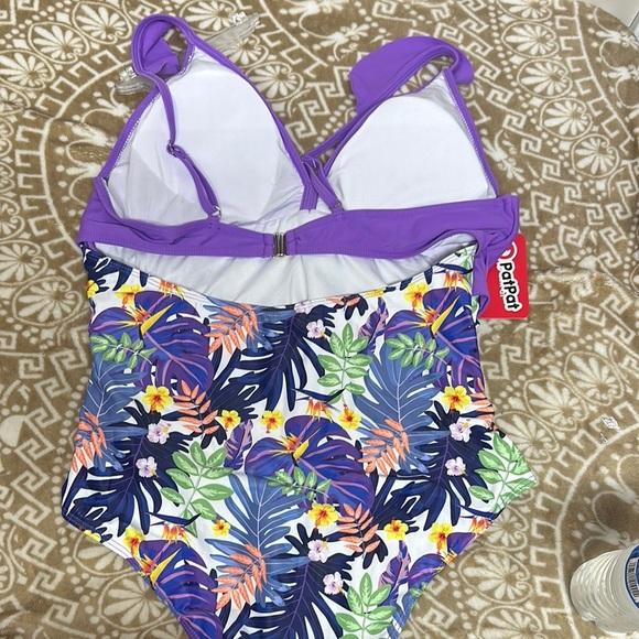 PatPat Purple One Piece Swimwear with Ruffled Straps - Picture 4 of 14